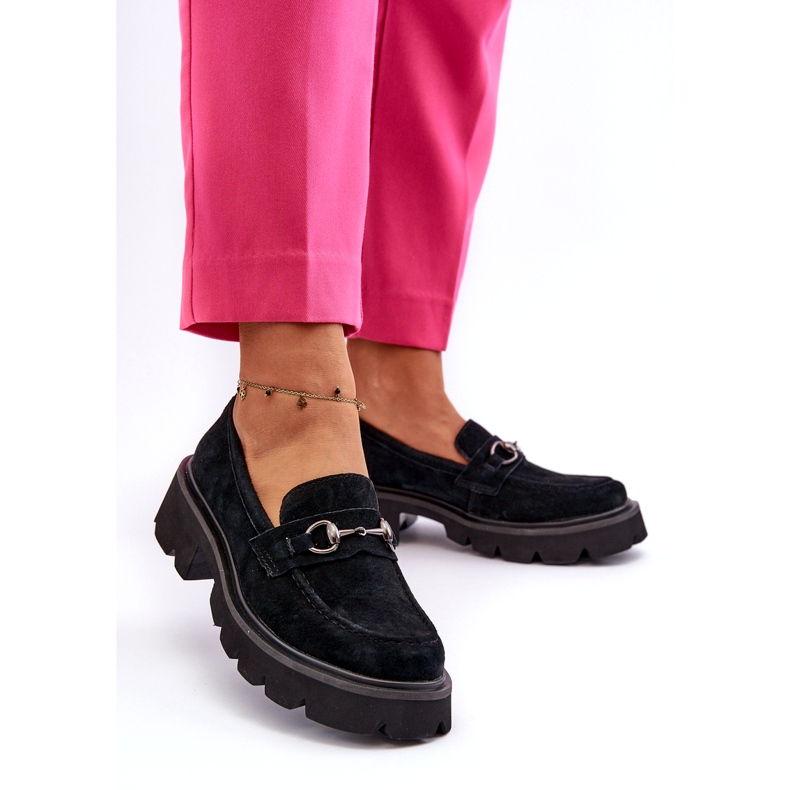 Vinceza Naisten nahkaleipäiset mustat mokkanahat mustat 2