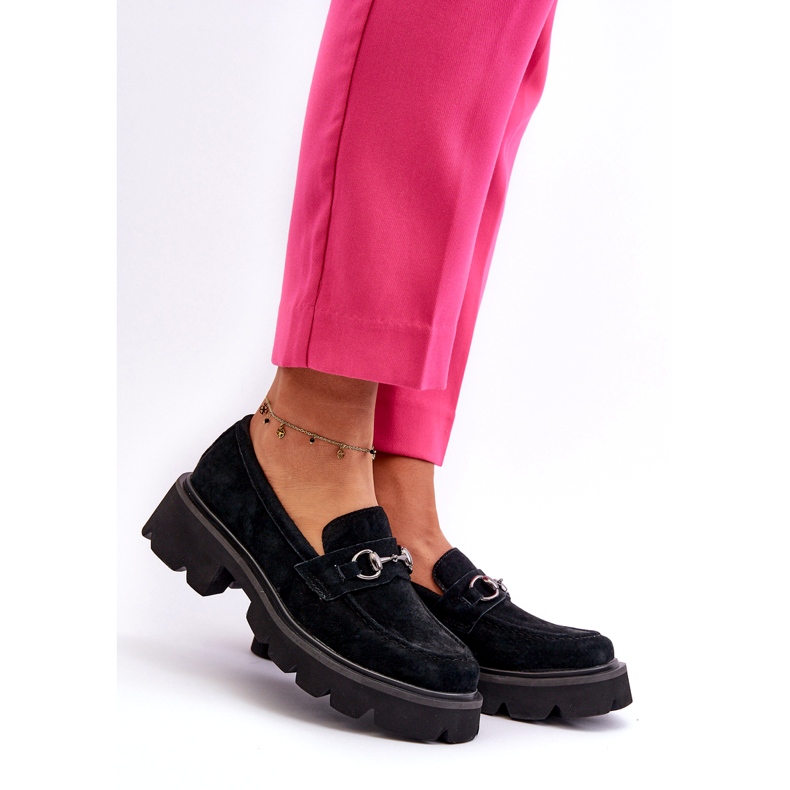 Vinceza Naisten nahkaleipäiset mustat mokkanahat mustat 1