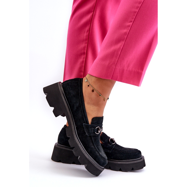 Vinceza Naisten nahkaleipäiset mustat mokkanahat mustat 3