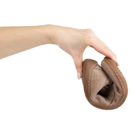 Olivier Naisten minimalistiset nahkakengät Paljain jaloin 1244 rei'itetty beige 1