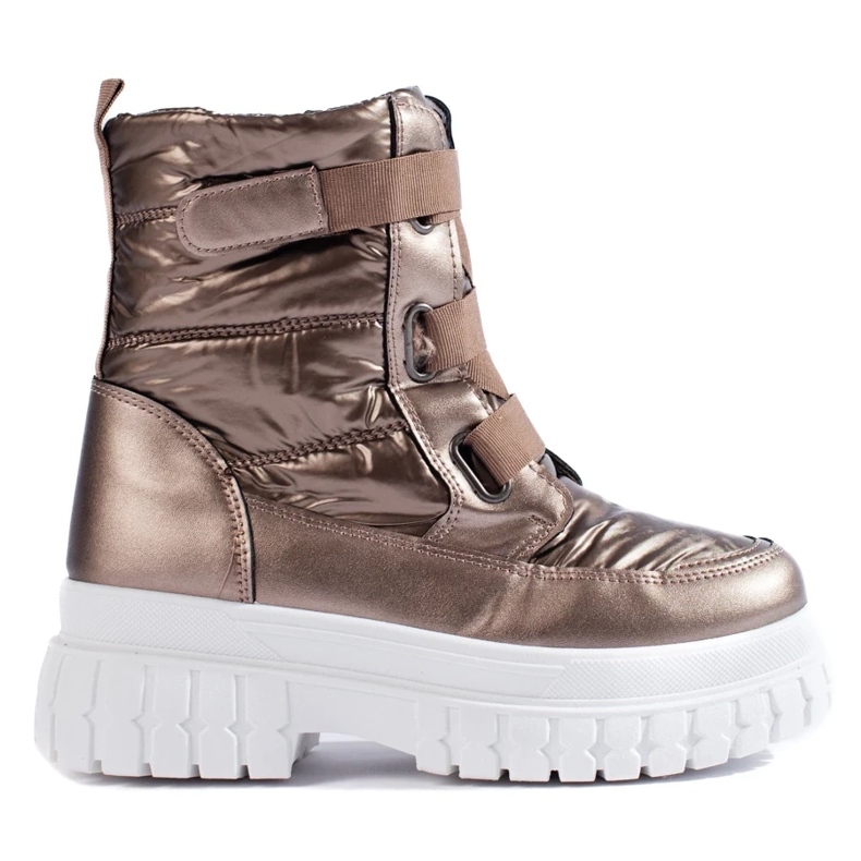 Ruskeat naisten lumisaappaat tarranauhalla 2