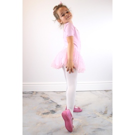 Tyttöjen tossut, vaaleanpunaiset hohtavat kotisandaalit Nazo vaaleanpunainen 2