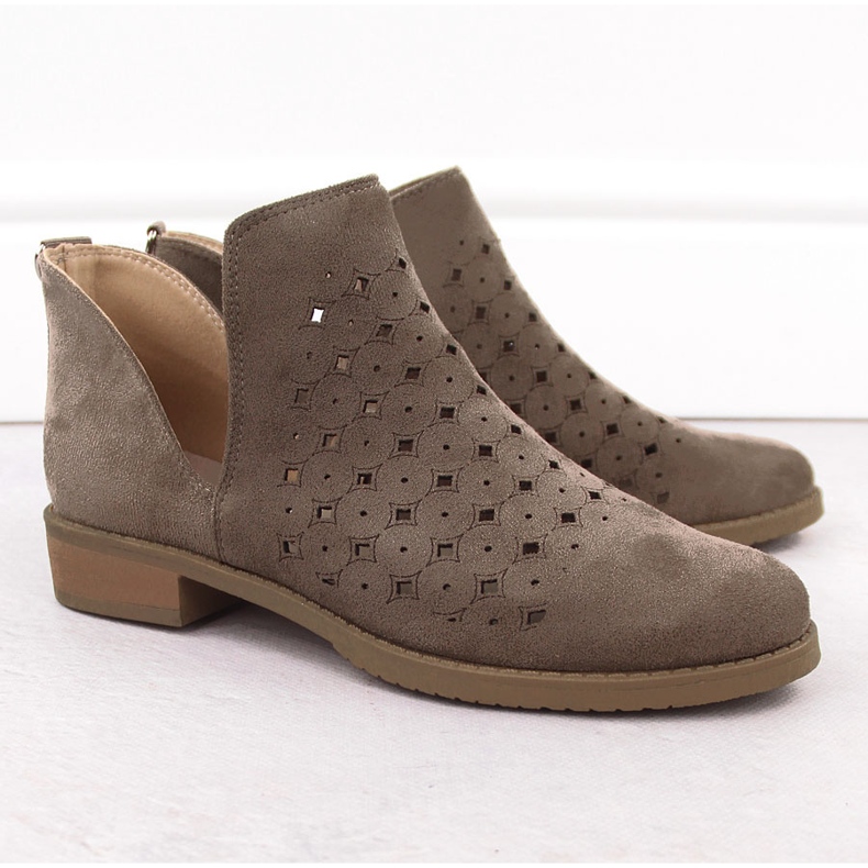 M. DASZYŃSKI Naisten harjakattoiset mokkanahkasaappaat ruskeat M.Daszyński SA62-102 2