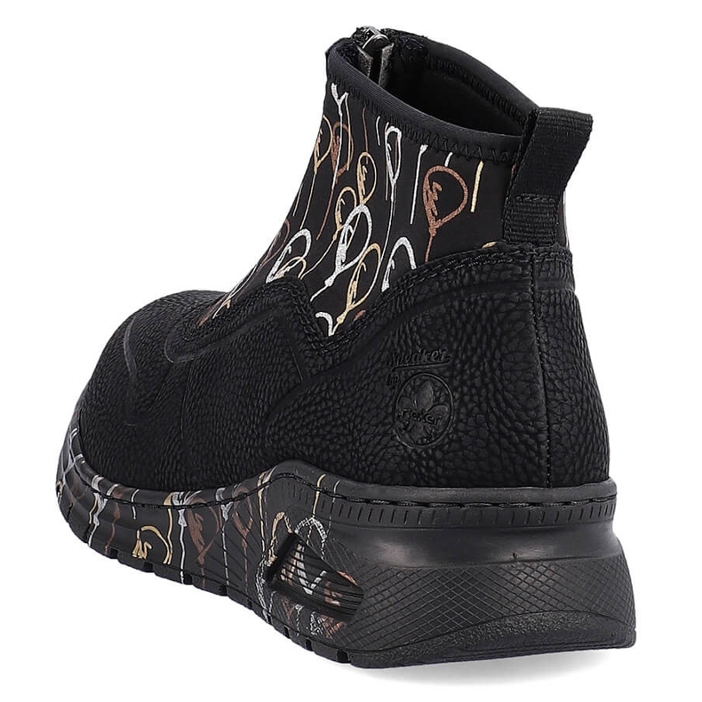 Nilkkurit naisten urheilulenkkariin vetoketjulla musta Rieker M4953-00 1