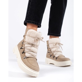 Beiget naisten lumisaappaat lampaannahalla 2