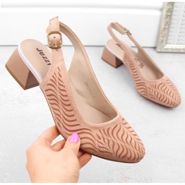 Naisten mokkanahkaiset matalakorkoiset sandaalit, pinkki Jezzi RMR2263-4 vaaleanpunainen 2