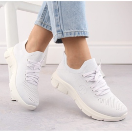 Naisten valkoiset urheilukengät Potocki BK01303 valkoinen 1