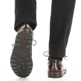 Mukavat nahkaiset miesten kengät kuminauhalla, ruskea, Rieker 15320-25 2