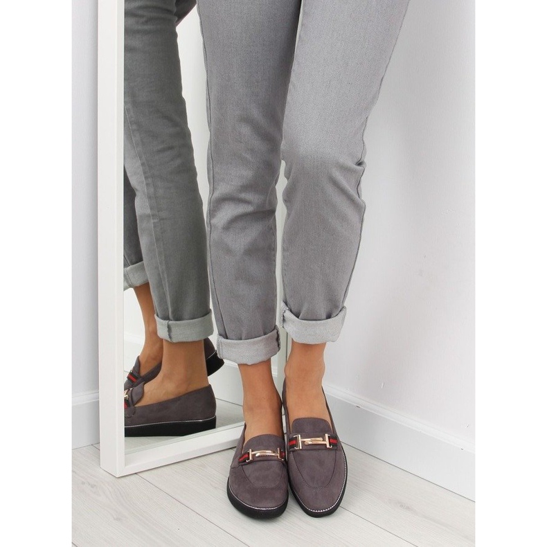 Harmaa Naisten harmaat loaferit S0-204 harmaa 1