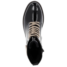 Mustat kiiltonahkaiset naisten saappaat Remonte D8663-00 1