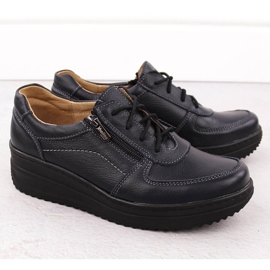 Mukavat naisten nahkakengät, tummansininen Helios 419 2