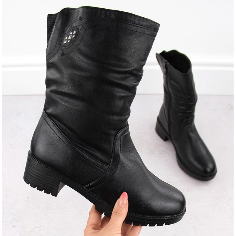 Naisten eristetyt korkeat saappaat, mustat Filo Donna Z24-43 1