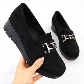 Naisten mustat kiilakengät Potocki 12490 1