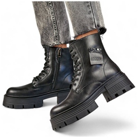 Naisten nahkatyöläiset alustalla, musta GD-TL56B 1