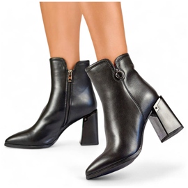 Naisten teräväkärkiset eristetyt nilkkurit, mustat GD-FL2084B 1