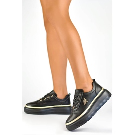 Naisten nahkaiset urheilukengät alustalla, musta GD-XF120C-B 2