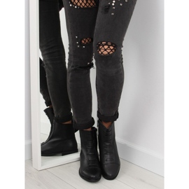 Mustat eristetyt naisten saappaat F7091-1BLACK 1