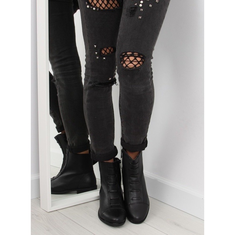 Mustat eristetyt naisten saappaat F7091-1BLACK 1