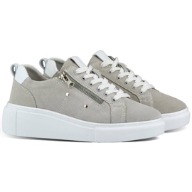 Goodin Naisten nahkaiset urheilukengät alustalla, harmaa GD-LX1001G 1