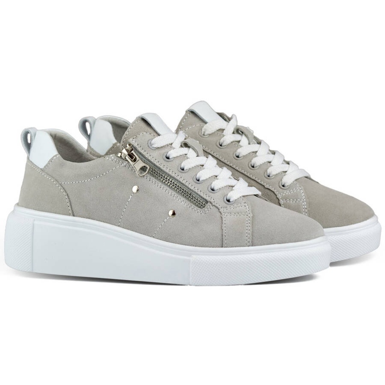 Goodin Naisten nahkaiset urheilukengät alustalla, harmaa GD-LX1001G 1