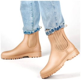 Naisten Chelsea-saappaat, joissa joustava päällinen ja sukka, beige S27BE 1