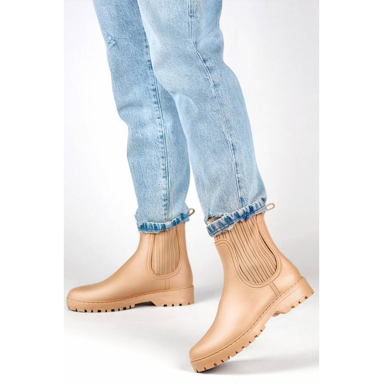 Naisten Chelsea-saappaat, joissa joustava päällinen ja sukka, beige S27BE 2