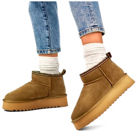 Naisten nahkasaappaat, mokkan ruskeat lumisaappaat YU9001KH 1