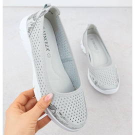 Nahkaballeriinit Openwork Comfort Grey Vinceza 95323 harmaa 1