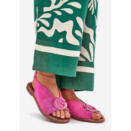 Litteät sandaalit, joissa on vaaleanpunainen koristelu 1 Litteät sandaalit, joissa on vaaleanpunainen koristelu 1