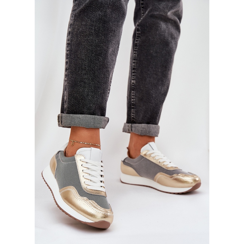 S.Barski Nahkaurheilukengät lenkkarit naiset lr51-847 pln kultainen 2