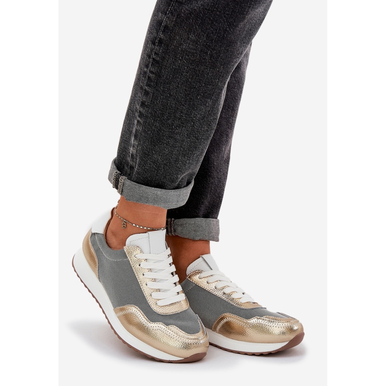 S.Barski Nahkaurheilukengät lenkkarit naiset lr51-847 pln kultainen 1