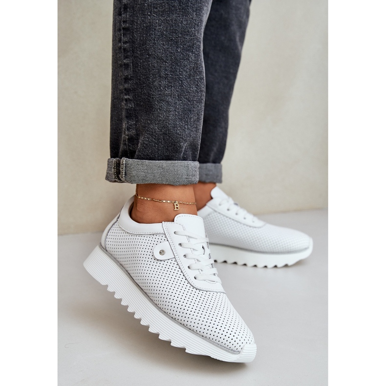 S.Barski Nahkaurheilukengät lavalla glitter lr51-629 valkoinen 2