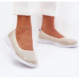 Nahkainen avoimuus Vinceza Ballerinas 95323 Beige 2