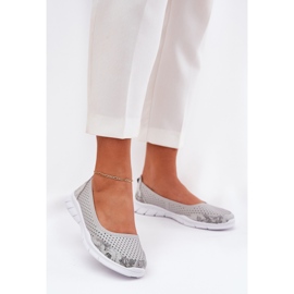 Nahkainen avoimuus Vinceza Ballerinas 95323 Harmaa 2