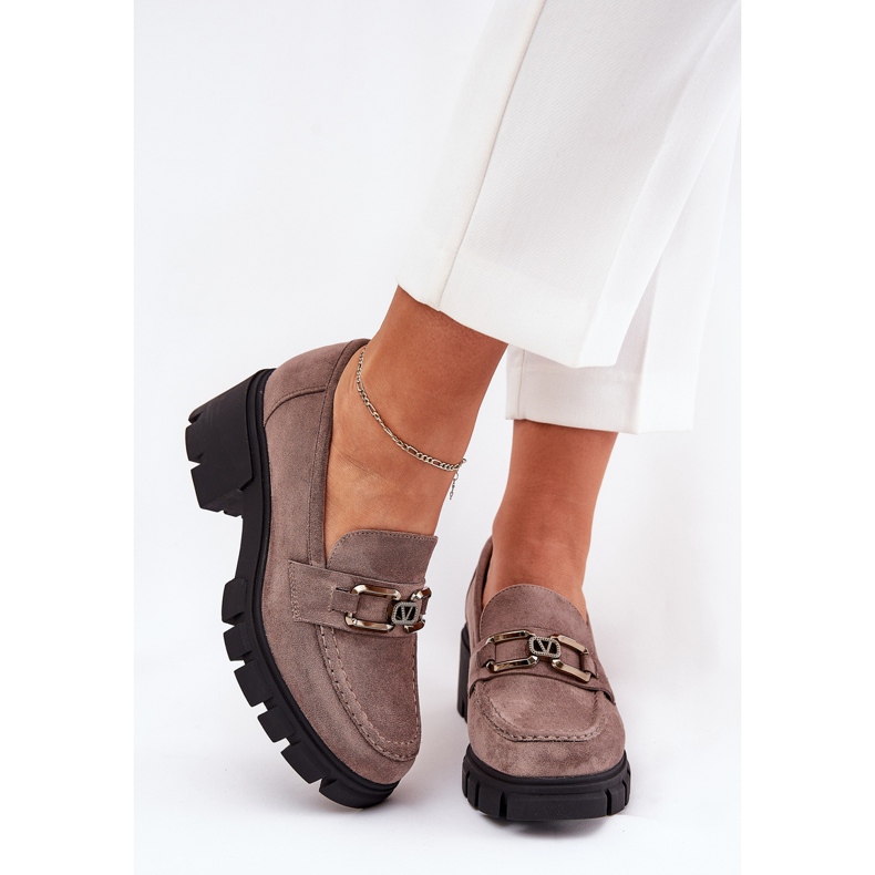 Vinceza Eco mokkanan naisten kengät koristeella Vincez 39921 Dark Beige 2