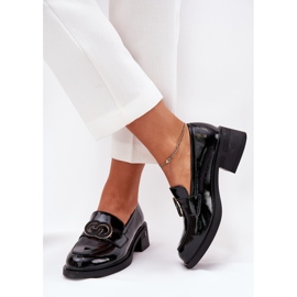 Maalattu nahka korkean korotetut leipät Vinceza 18102 Musta 2