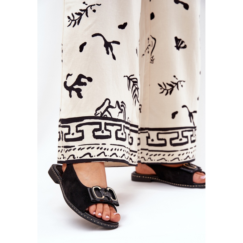 Jezzi Litteät sandaalit, joissa on sisustus Eco mokkanahka musta 2