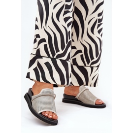 Jezzi Naisten kiilat koristeellisella hopeahihnalla harmaa 2