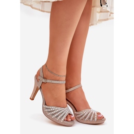 S. BARSKI Sandaalit koristeella ja kimaltelevat MR1038-33 samppanja vaaleanpunainen 1