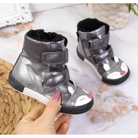 Tyttöjen kengät, tarranauha, hopeakettu, Kornecki 6583 2