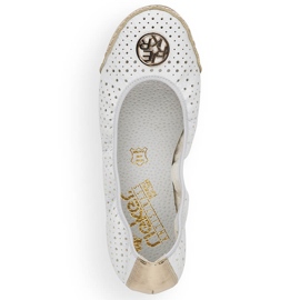 Naisten valkoiset harjakattoiset balerinat Rieker 41459-80 2