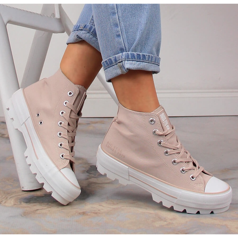 Nude Big Star -naisten tennarit LL274157 beige 1