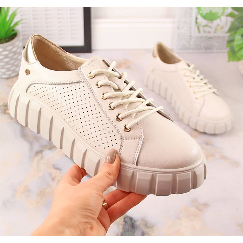 Beiget nahkaiset naisten urheilukengät Filippo DP4535 2