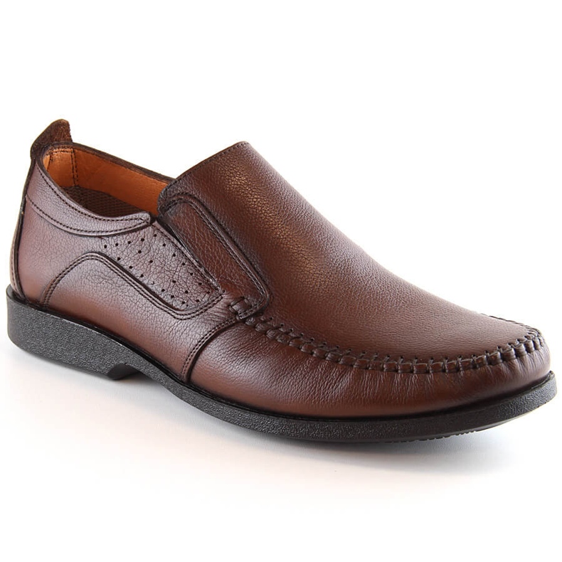 Nahkaiset miesten mukavat slip-on mokasiinit ruskea T.Sokolski Sar W21-901 2