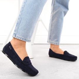 Mukavat naisten mokkanahkaiset mokasiinit, tummansininen Big Star NN274931 2