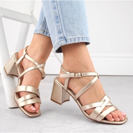 Naisten kultaiset korkokengät Sergio Leone SK067 kultainen 1