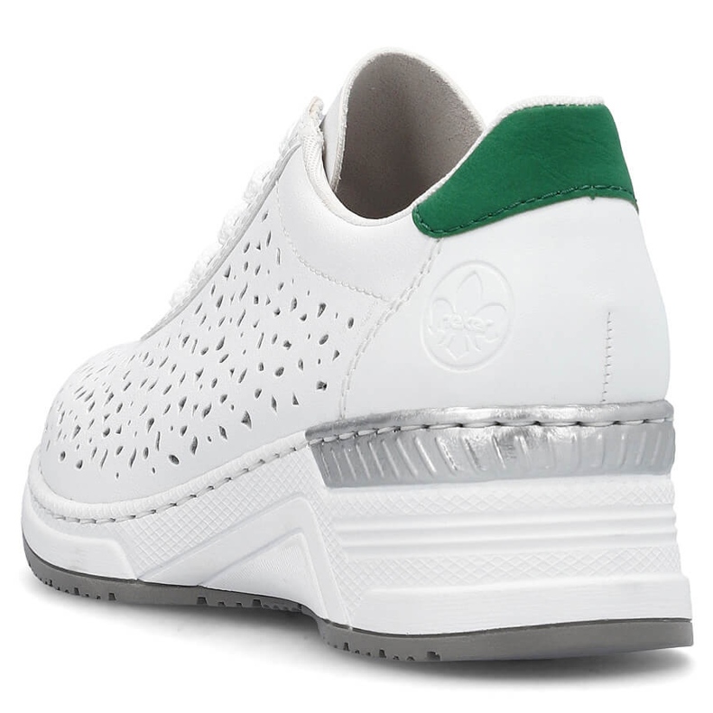 Nahkaiset mukavat naisten harjakattoiset urheilukengät, valkoinen Rieker N43A1-80 2