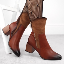 Naisten lämpöeristetyt ruskeat korkeakorkoiset nilkkurit Jezzi ASA217-9 1