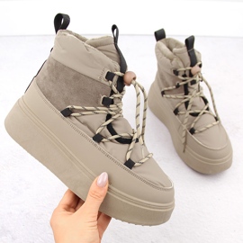 Naisten lumikengät alustalla, beige Potocki 72302 1