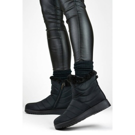 Naisten eristetyt lumisaappaat turkisella, musta W76B 2